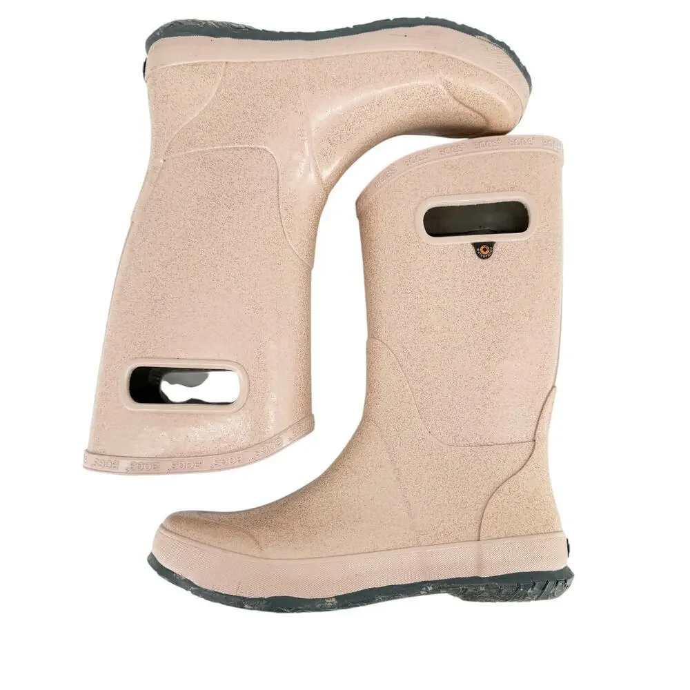 Bogs Girls Rainboot Glitter Kids' Rain Boots Rose Gold Size Youth 6 Waterproof